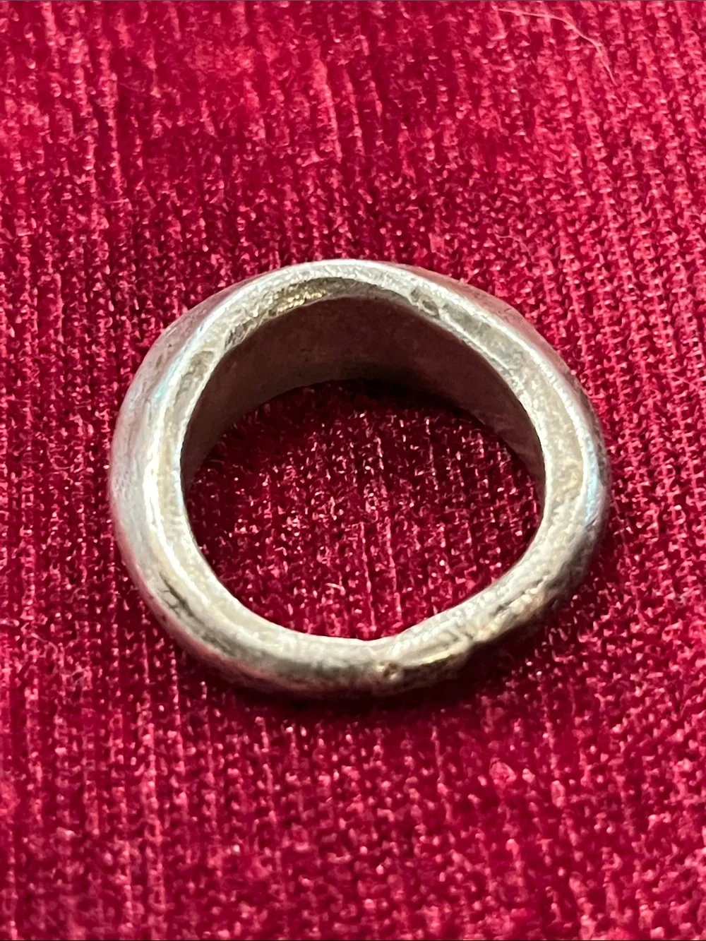 Heavy Brutalist Artisan Silver-Tone Ring - Men’s size 8 1/4